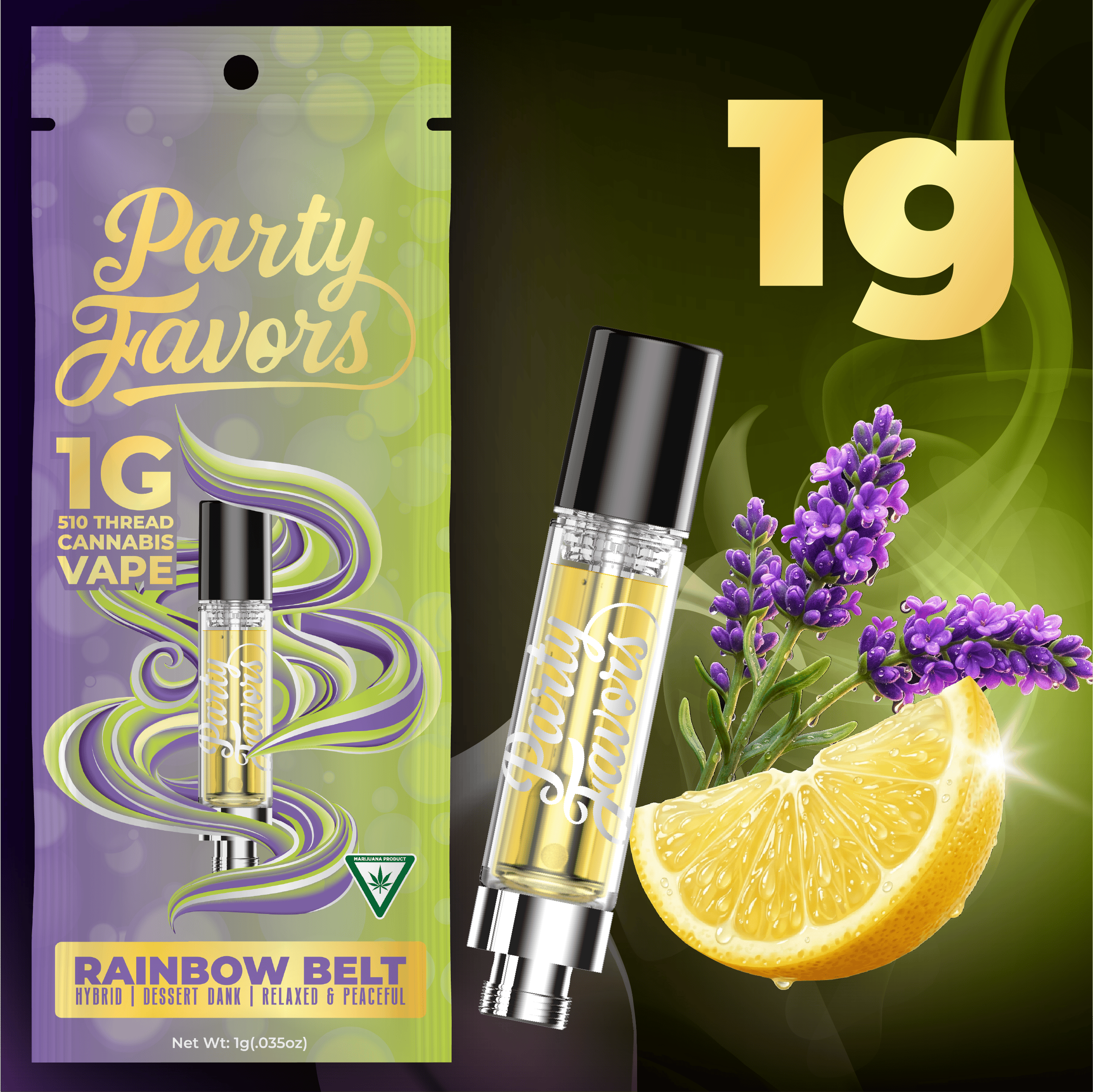 Party Favors - 1g Cart - Rainbow Belt