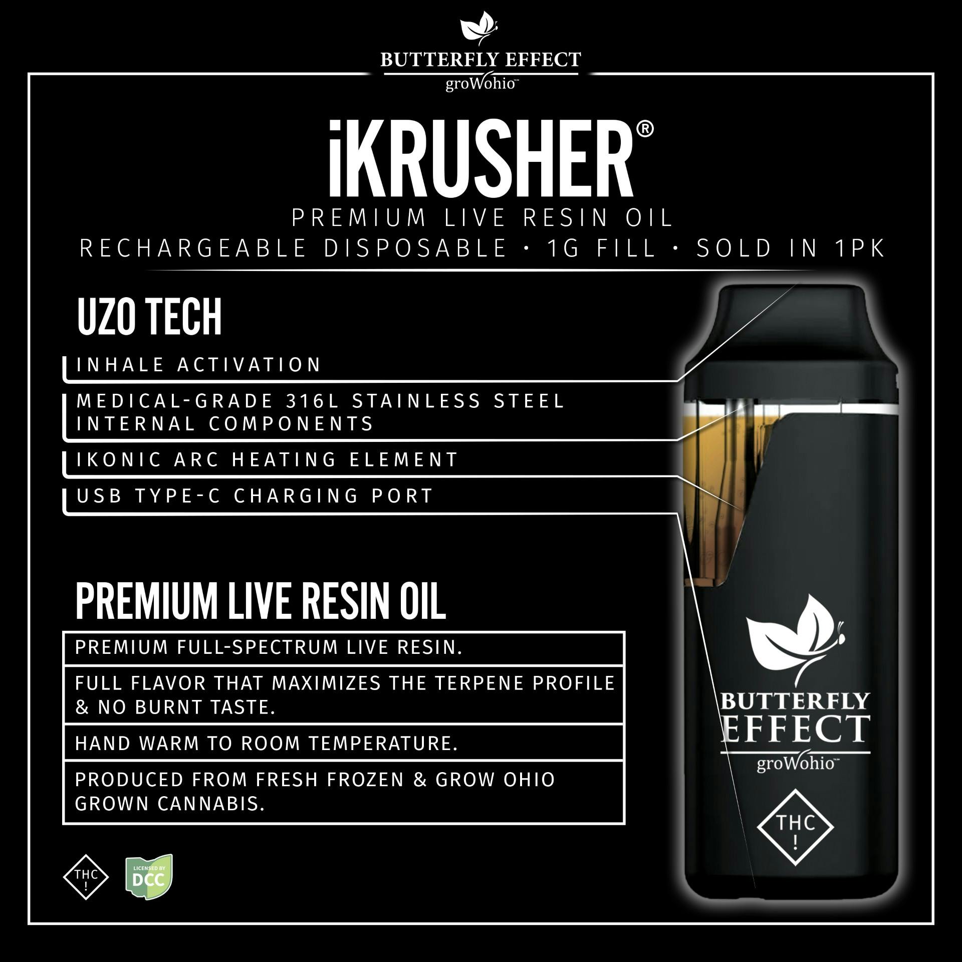 lemon✴︎ Super Lemon Haze Live Resin iKrusher Disposable 1g (Sativa