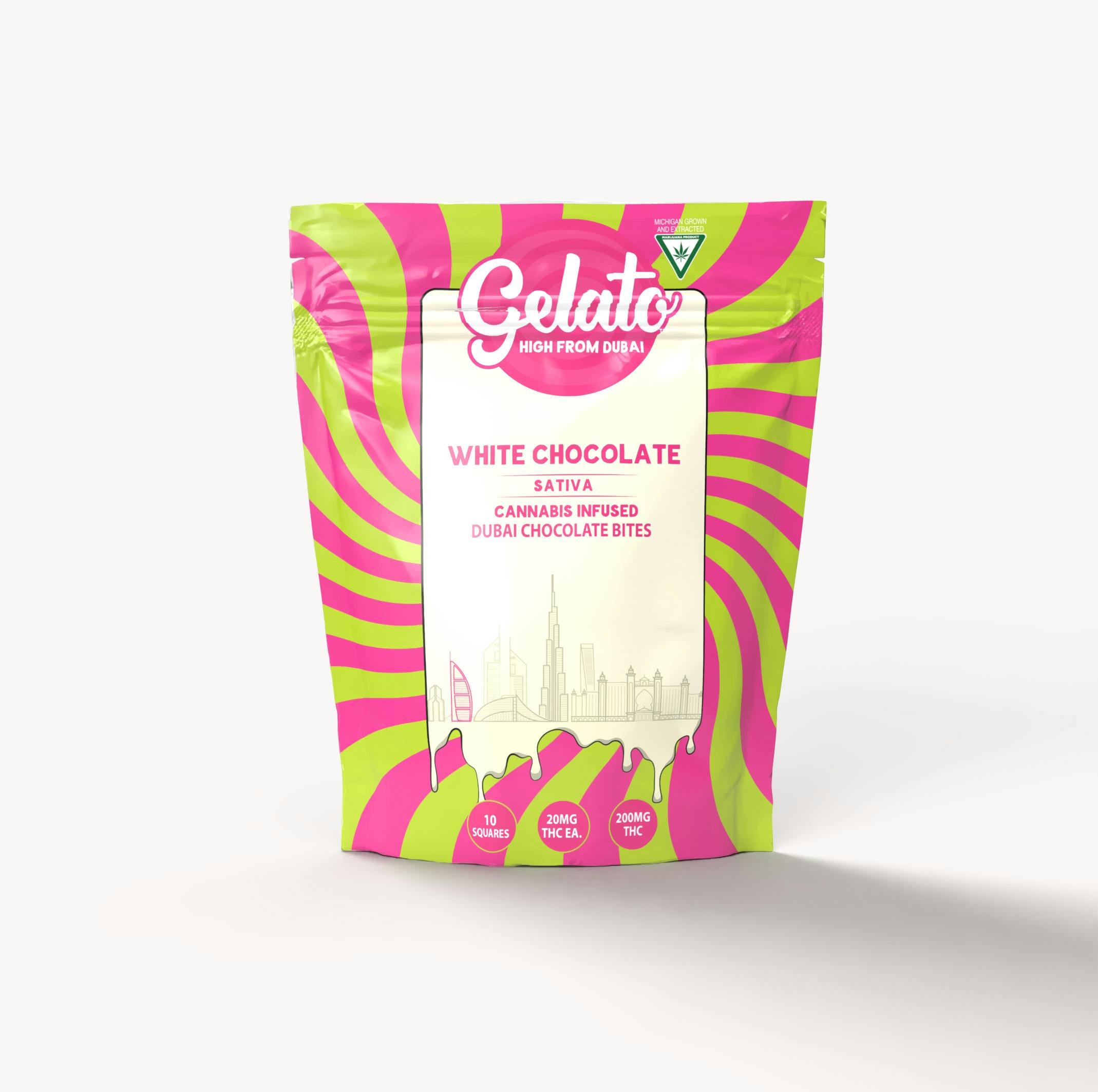 Buy Gelato - 200MG Dubai Bites - White Chocolate Edibles Cannabis