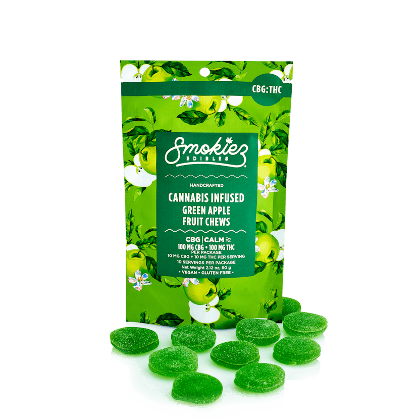 Smokiez 1:1 Sweet Green Apple 100mg THC/CBG Hybrid