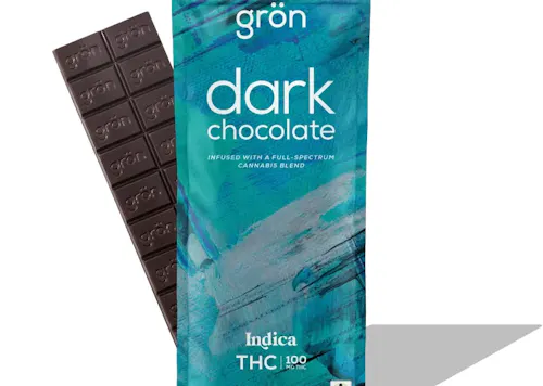 grn ‘ Dark Chocolate ‘ | Indica | Rosin Infused Chocolate | 10mg/Serving | 100mg Bar-1