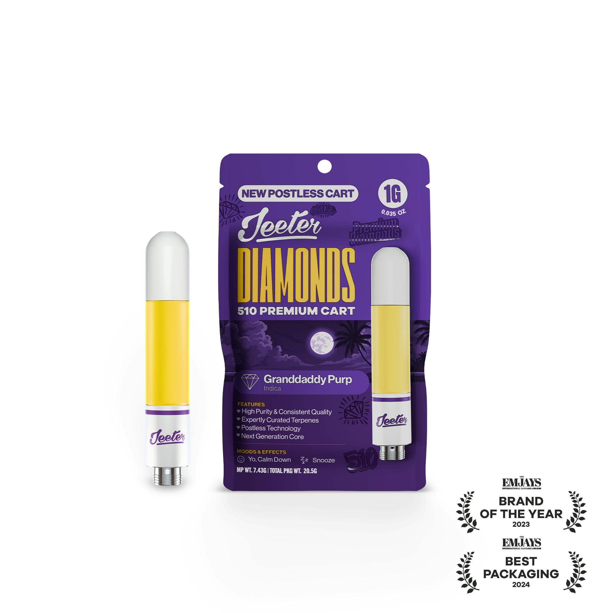 Jeeter | Granddaddy Purp | Liquid Diamonds 510 Cart | 1g