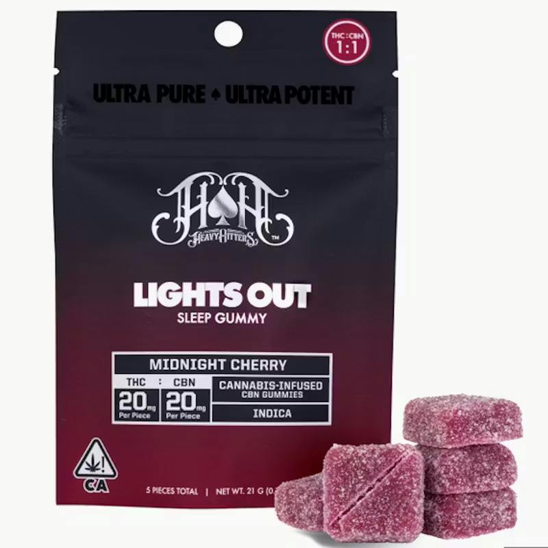 Heavy Hitters Edible Gummies Midnight Cherry (1:1 THC:CBN)