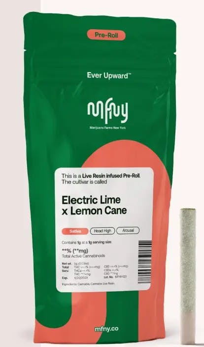 MFNY | Electric Lime x Lemon Cane | Live Resin Infused | Pre-roll | 0.75g