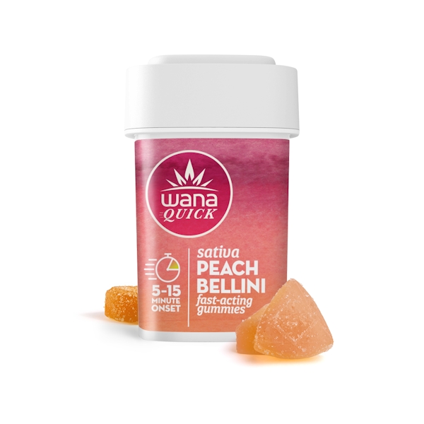 Wana | Quick Peach Bellini Sativa Gummies 10pc | 200mg