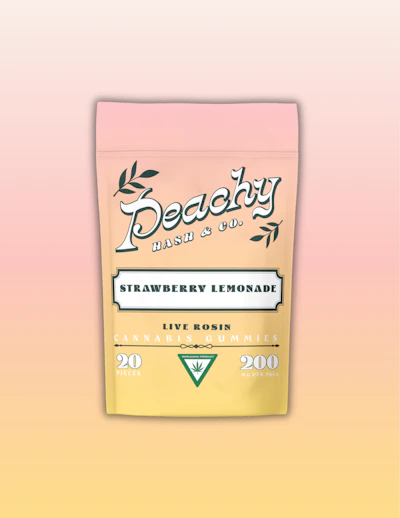 Peachy Hash & Co - 200mg Live Rosin Gummies - Strawberry Lemonade
