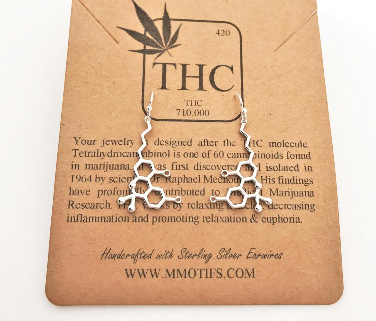 Image of Sterling Silver THC Earrings | Design 1