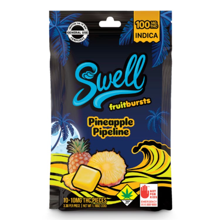Swell: Indica Pineapple Pipeline - Fruit Bursts 10pk 100mg