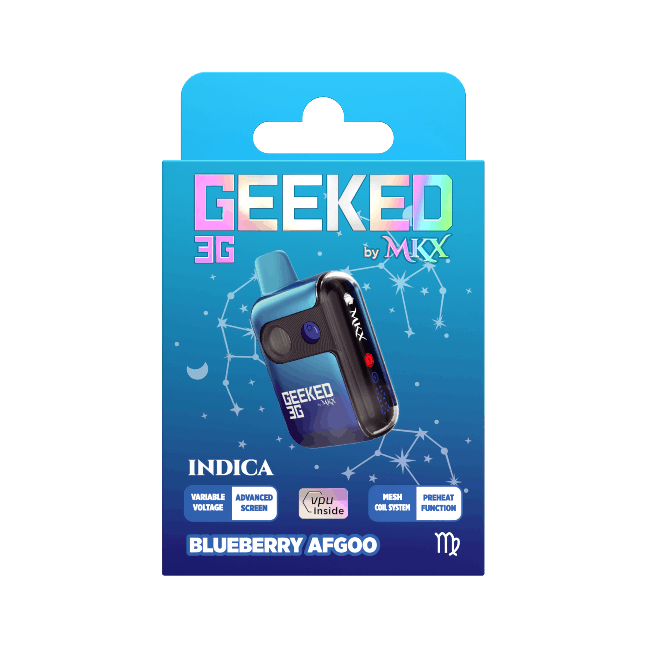 Product: Geeked | Blue Afgoo Disposable Vape | Indica
