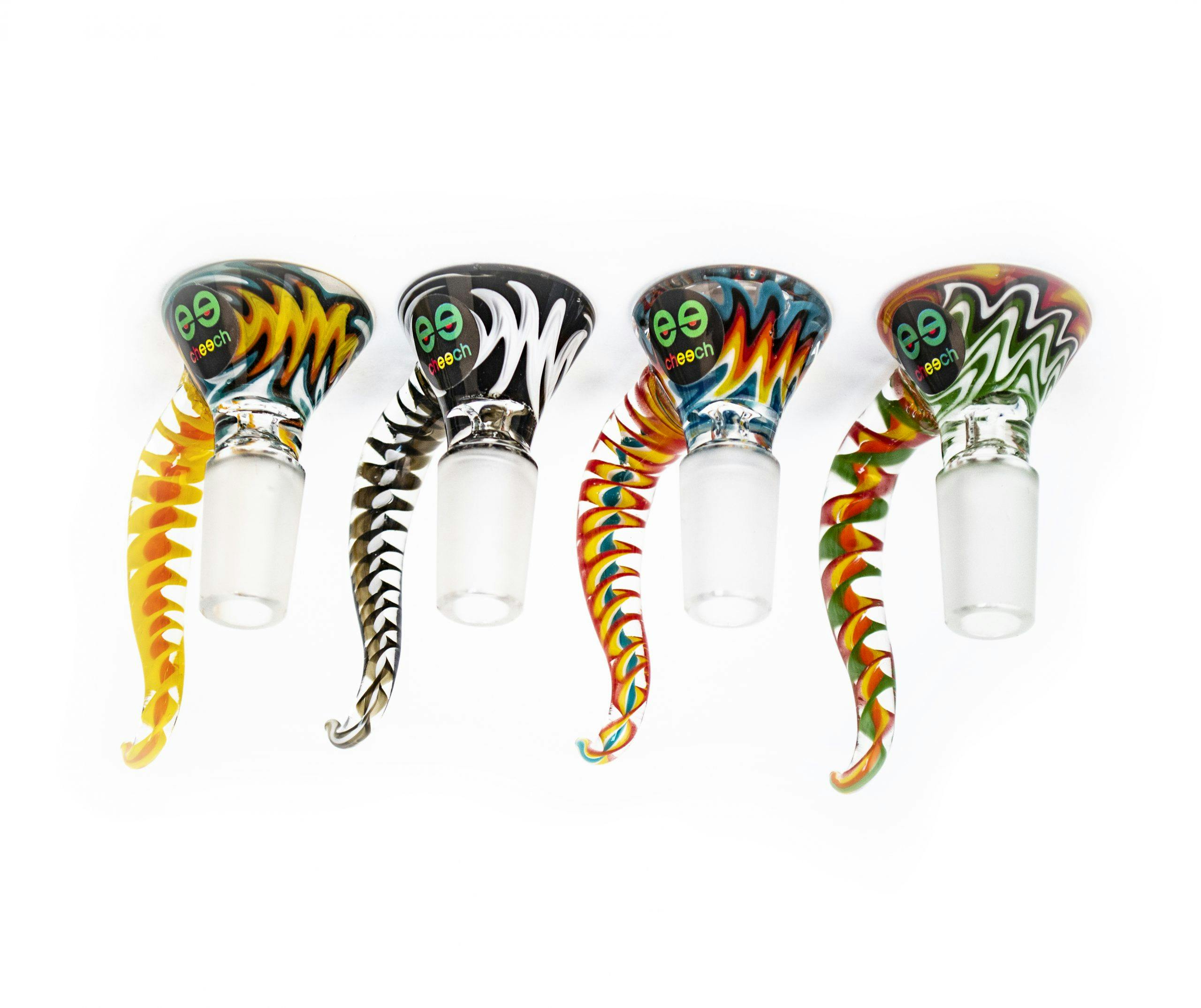 14mm Twister Horn Glass Bowl - Multicolour