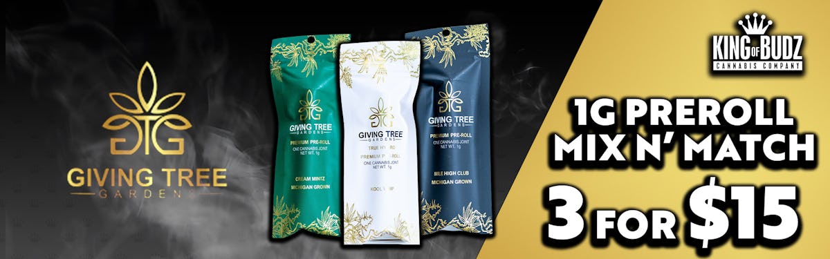 3 FOR $15 GIVING TREE 1G PRE-ROLLS