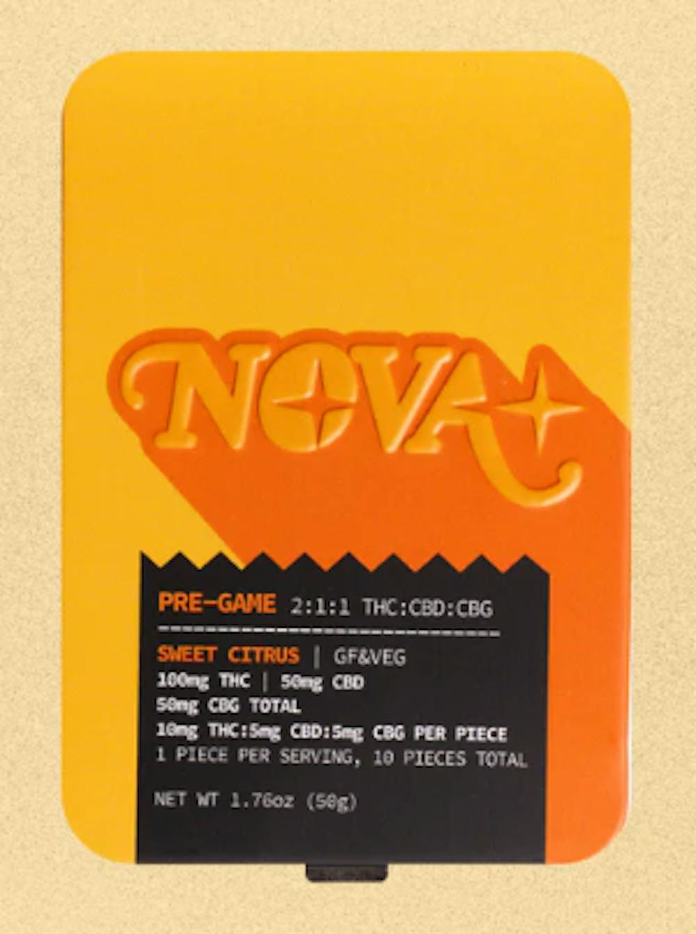 Product Gummies | Sweet Citrus Pre-Game (H) | 10mg THC: 5mg CBD: 5mg CBG | Nova