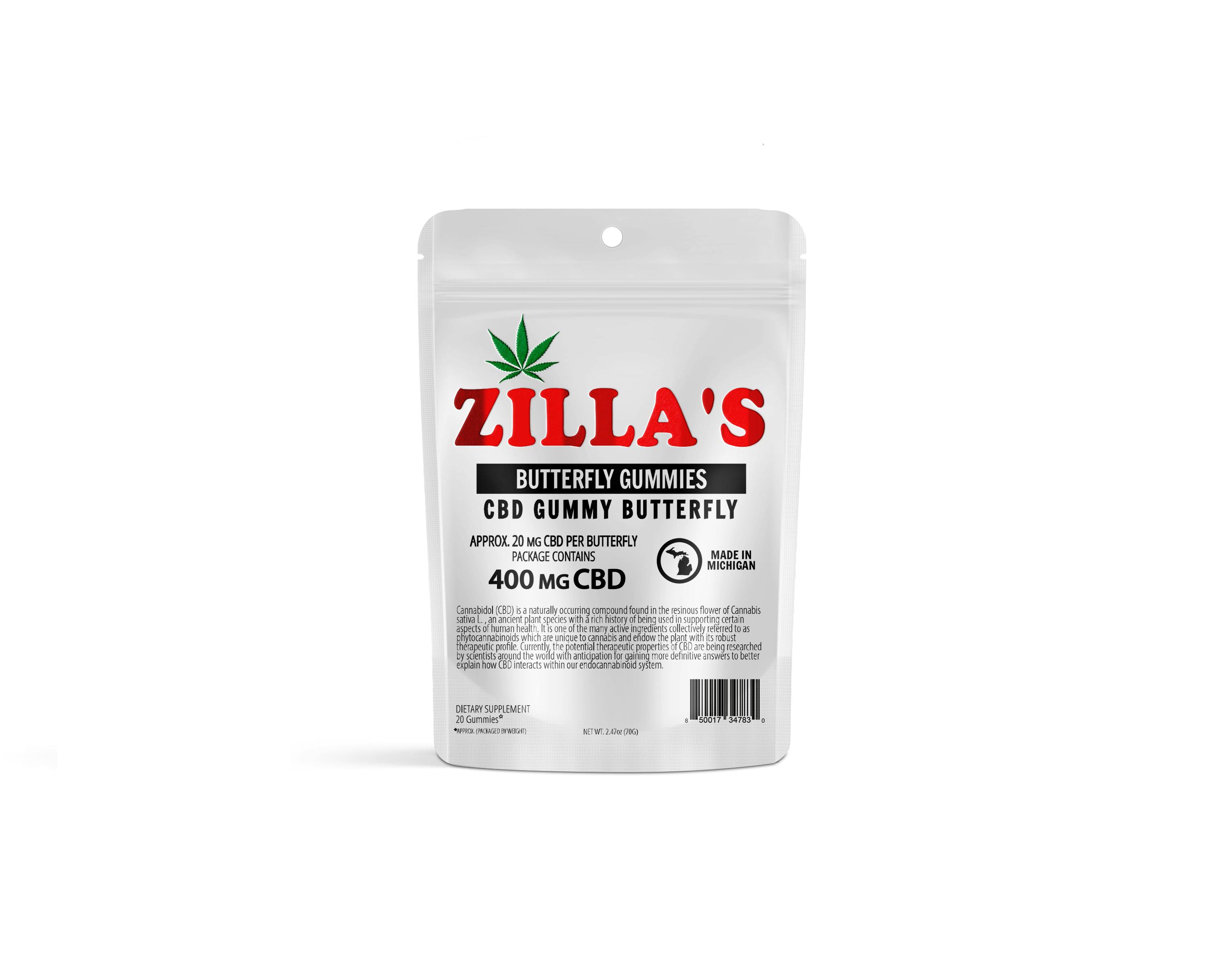 Product: CBD | Butterfly Gummies 400mg | Zilla's