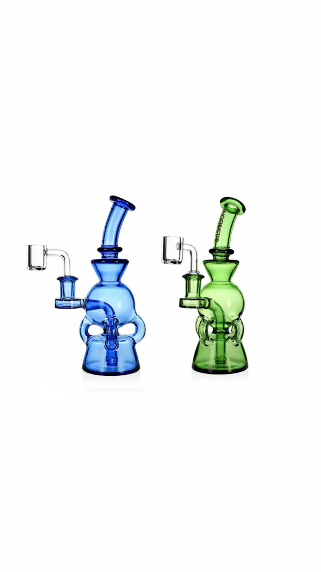 Glass Phoenix Star 7.5" Ball 4 Arm Recycler Green (glassware)