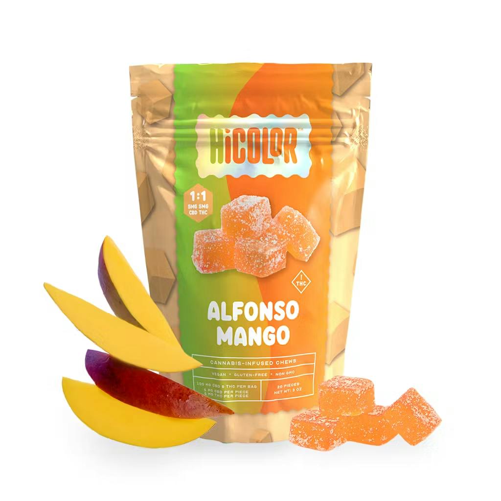 HICOLOR - 100mg Gummies 1:1: THC/CBD - Alfonso Mango