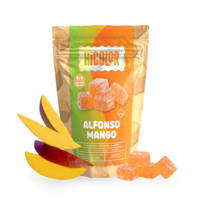 HICOLOR - 100mg Gummies 1:1: THC/CBD - Alfonso Mango