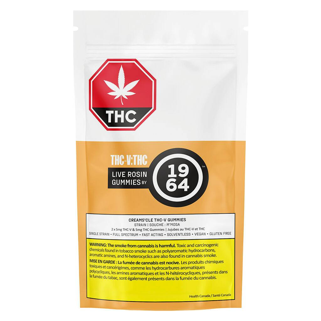 1964 - THC:THC–V Orange Creams'cle Live Rosin Gummies - 2 Pack