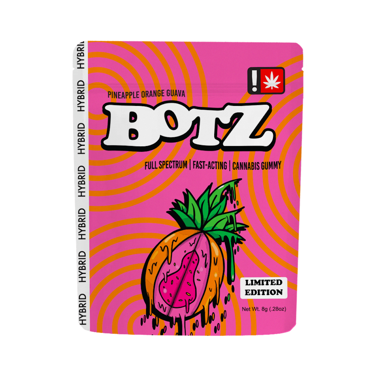 Photo of Sour Botz 100mg PINEAPPLE ORANGE GUAVA Hybrid Cannabis Gummy