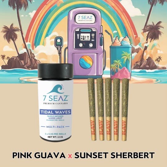 Photo of 7 Seaz – Tidal Waves Pink Guava x Sunset – 5pk