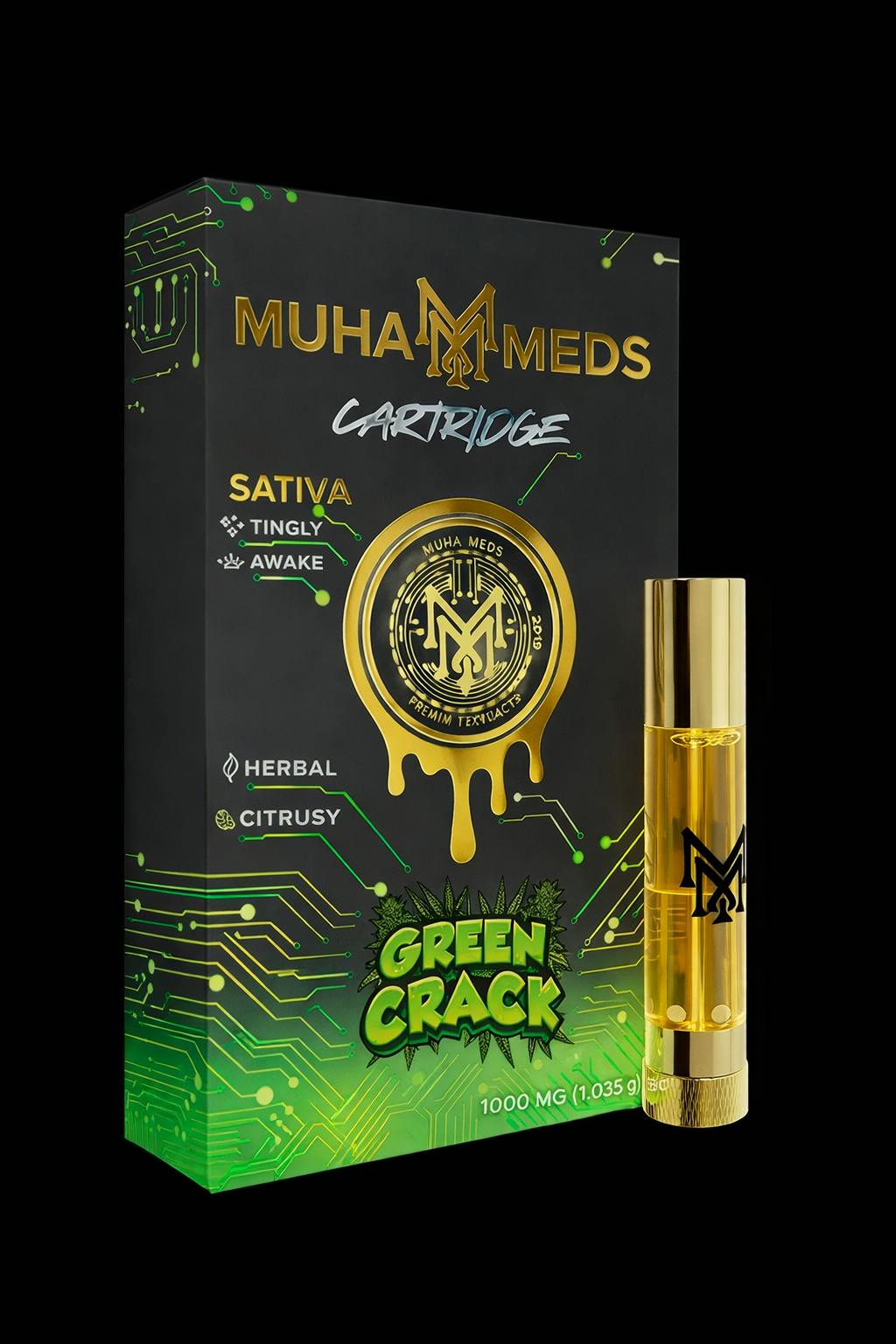 Muha Meds - 1g Cart - Green Crack