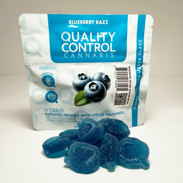 Product Quality Control - Blue Razz Gummy - 100mg Diamond Infused