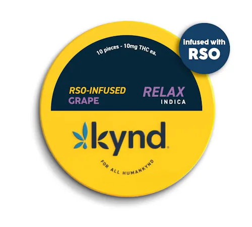 Kynd Relax Sour Blue Raspberry Gummies 100mg/10pk | MPXNJ