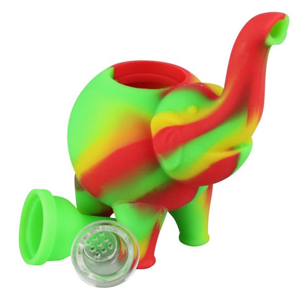 4.5" Elephant Silicone Bubbler - Assorted Colors