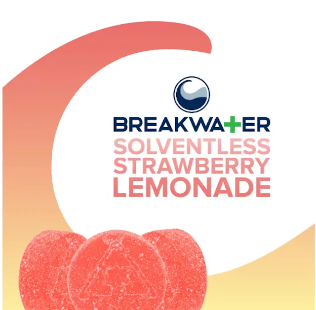 Breakwater Gummies Solventless Strawberry Lemonade 10pk/100mg (sativa, 2.8g)
