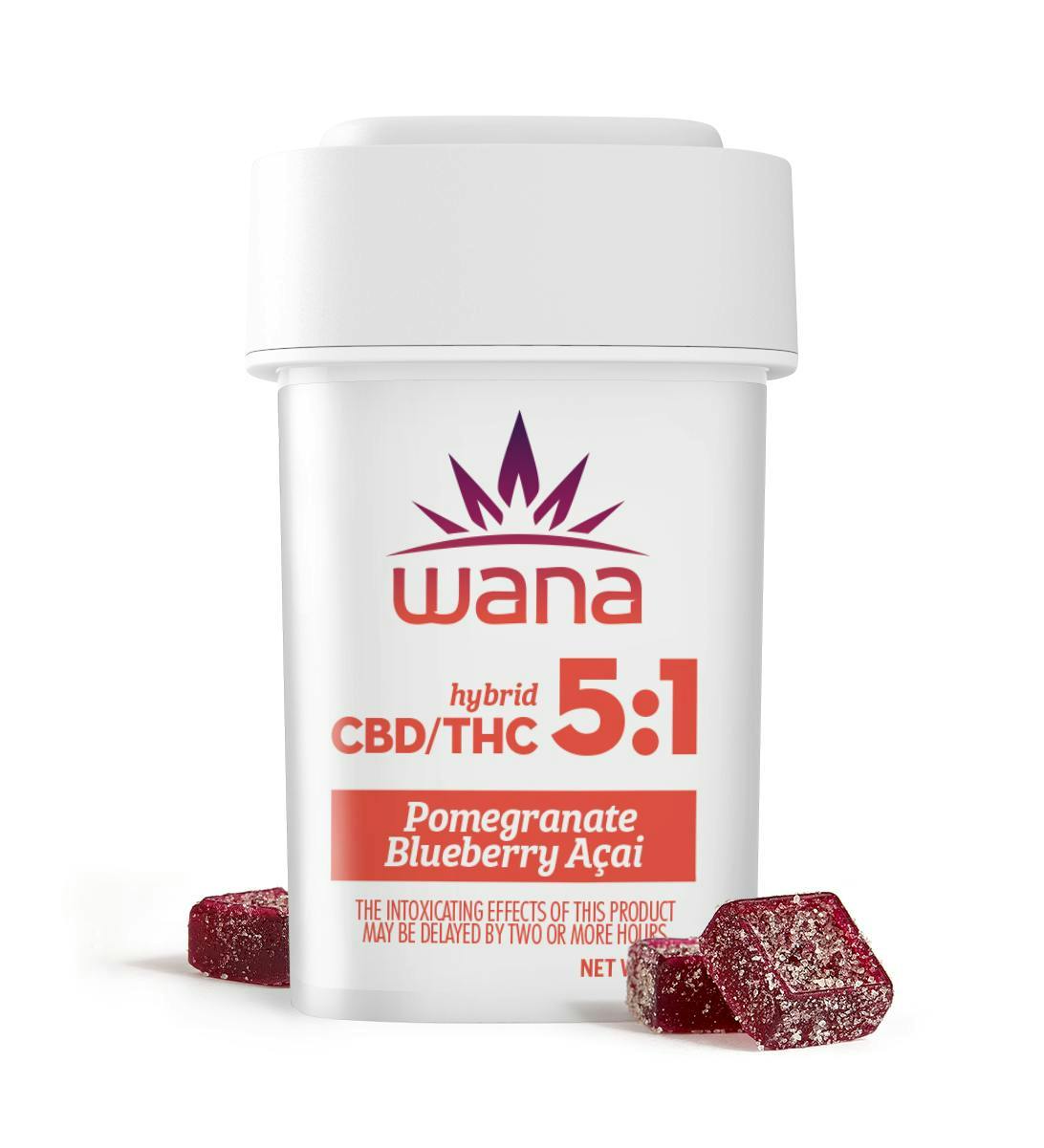 Wana - 100mgTHC:500mg CBD Gummies - Pomegranate Blueberry Acai