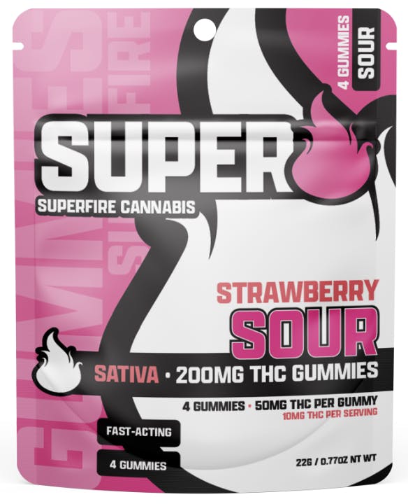 Product: Superfire | Gummies - Sour Strawberry - 200mg
