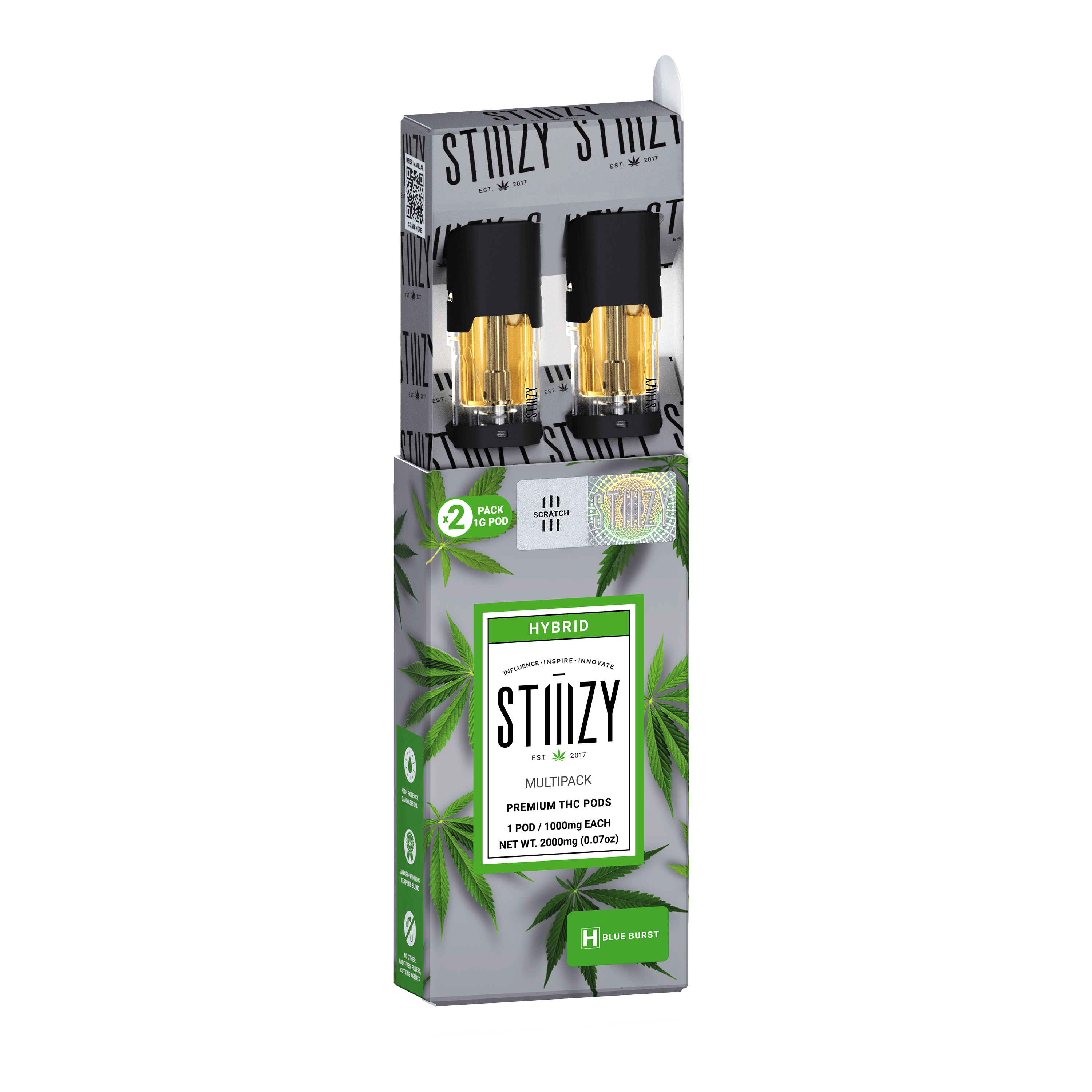 Stiiizy - Pod Distillate 2pk - Blue Burst (H) (2.0g) | The Mint