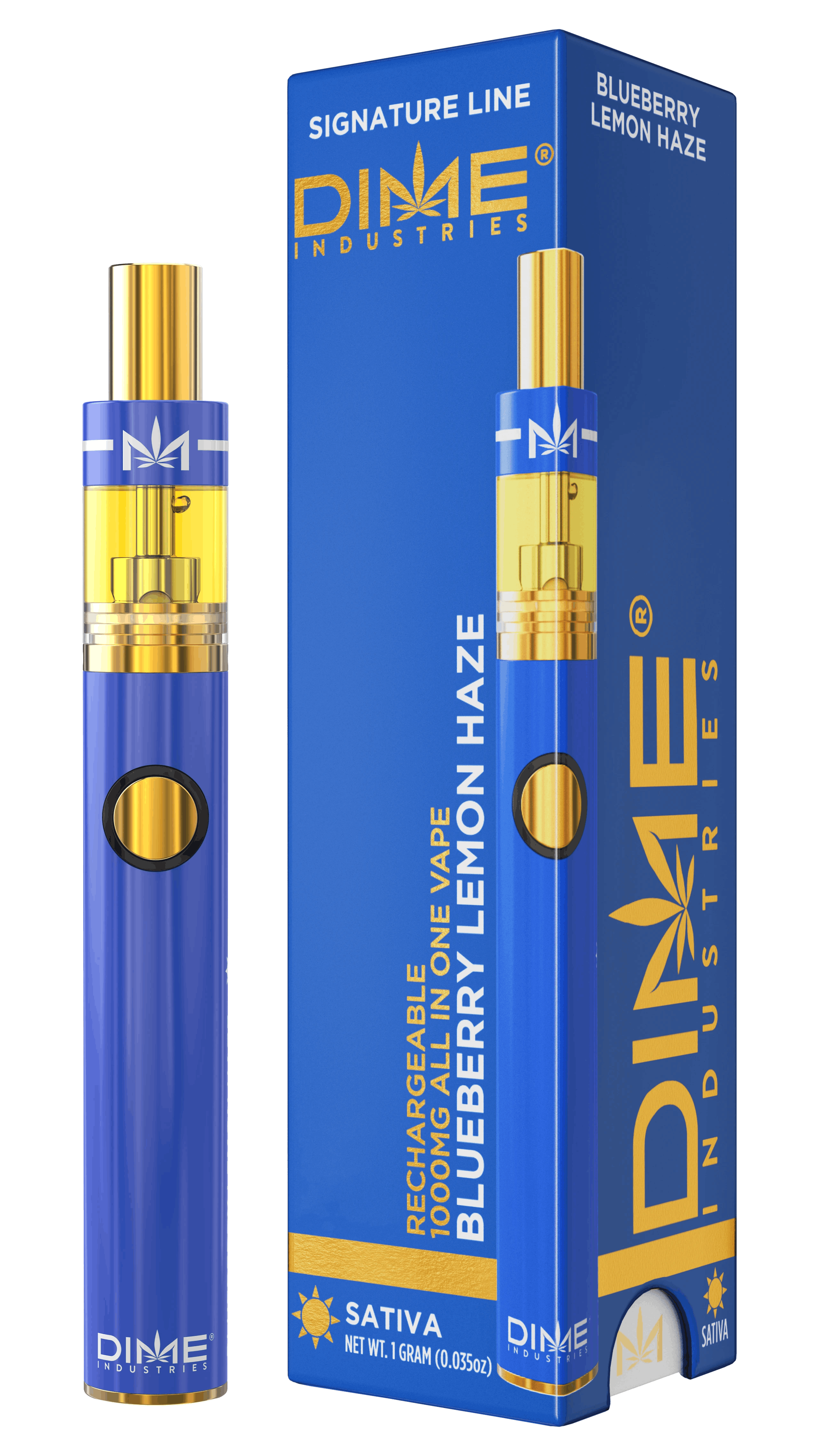 Product: Dime Industries | Blueberry Lemon Haze | Distillate AIO - 2g