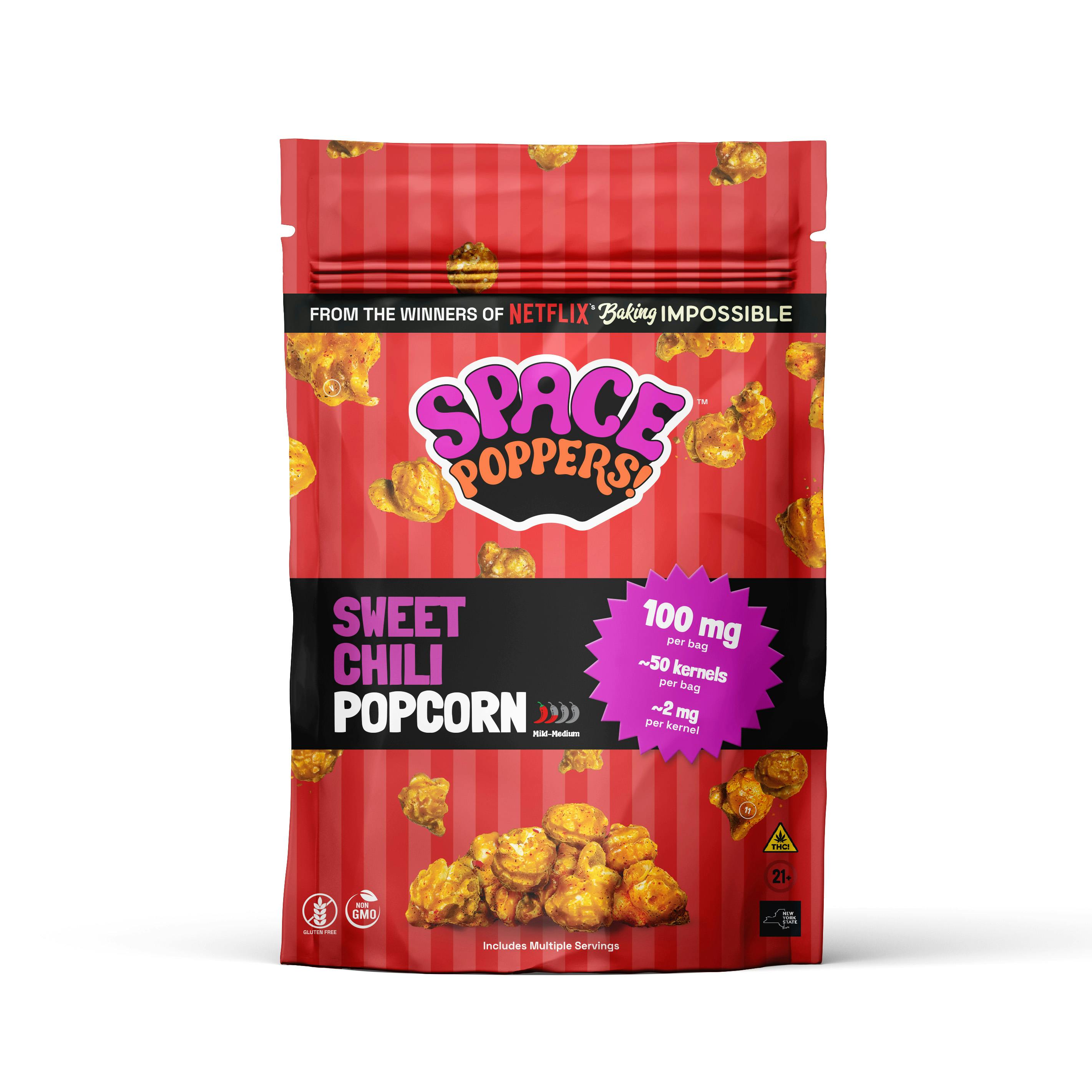 Space Poppers | Sweet Chili Popcorn | 100mg