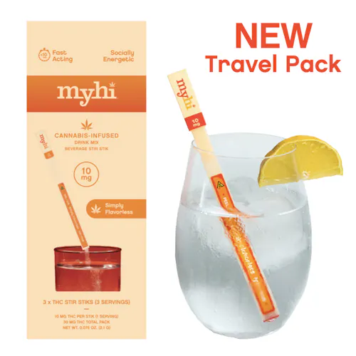 MyHi | Simply Flavorless | THC Infused Drink Mix | 10mg Stir Sticks | 3pk-3