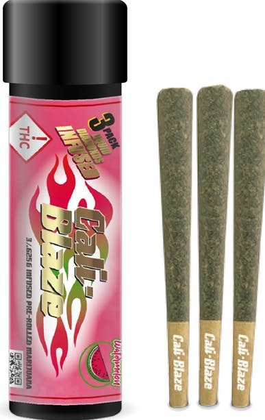 Product: *Cali-Blaze | Watermelon | Kief Coated & Liquid Diamond Infused Preroll - /3pk