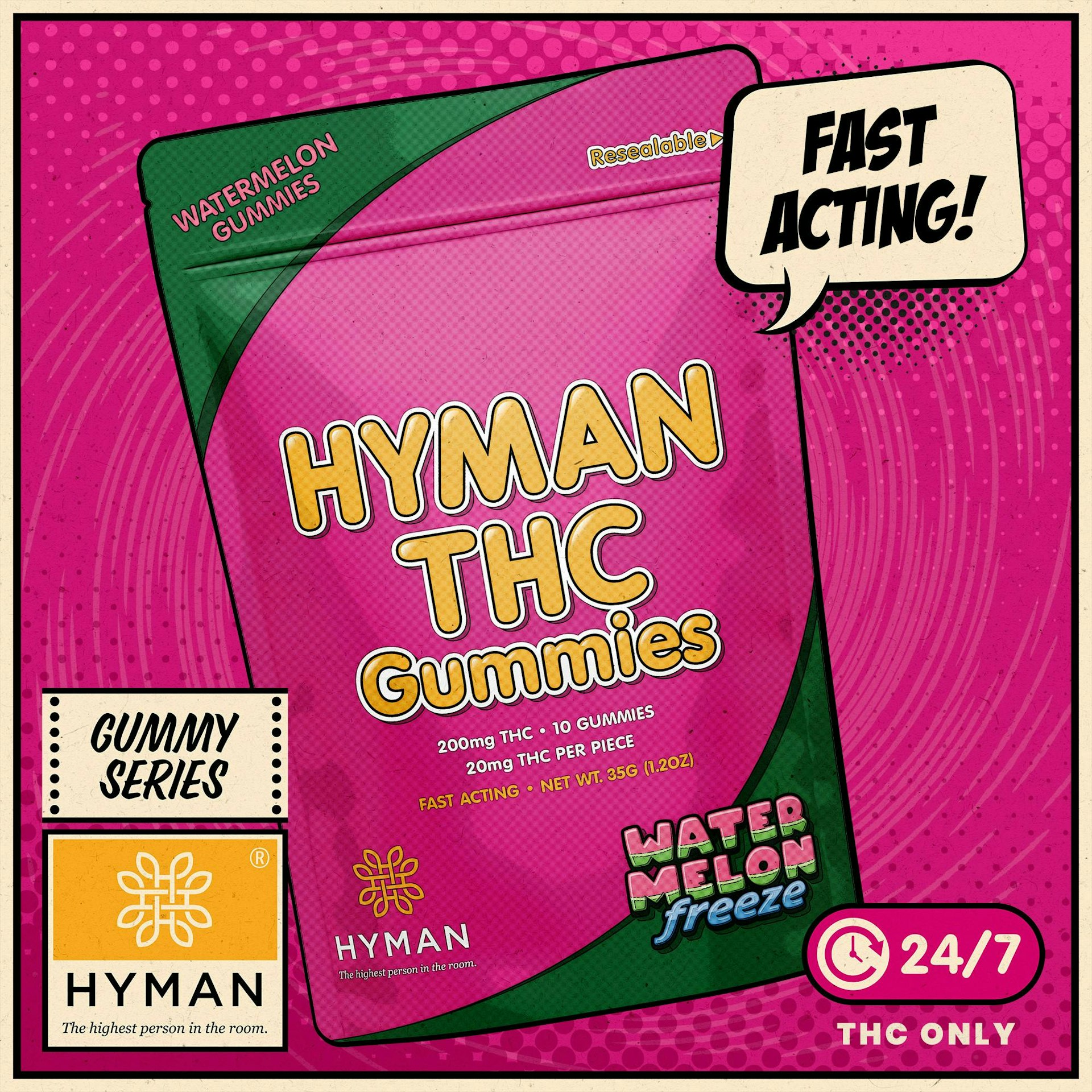 Hyman - Watermelon Zourz 200mg Fast Acting Gummies