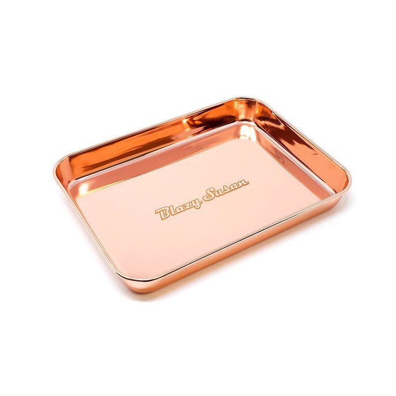 Medium Rose Gold Rolling Tray - 9in x 7in