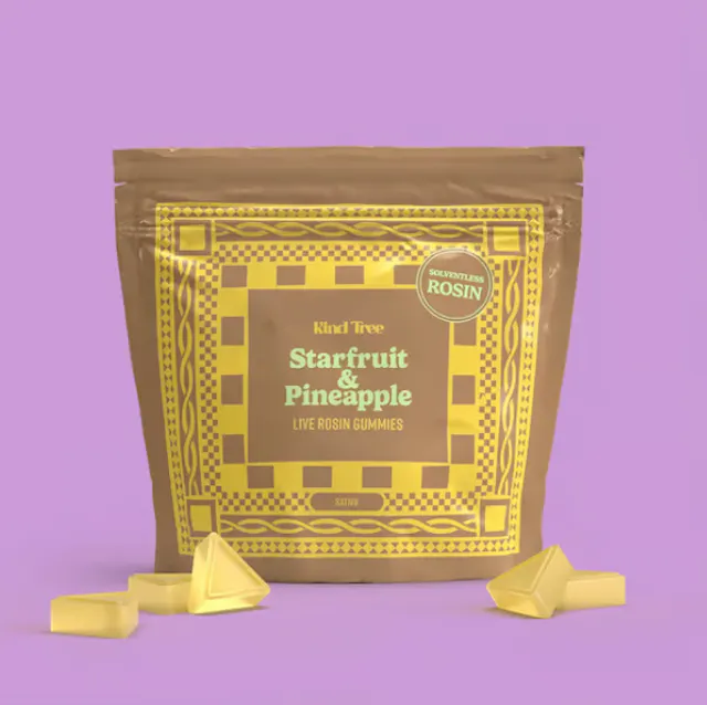 Kind Tree Live Rosin Gummies Starfruit & Pineapple 10pk/100mg (sativa, 2.8g)