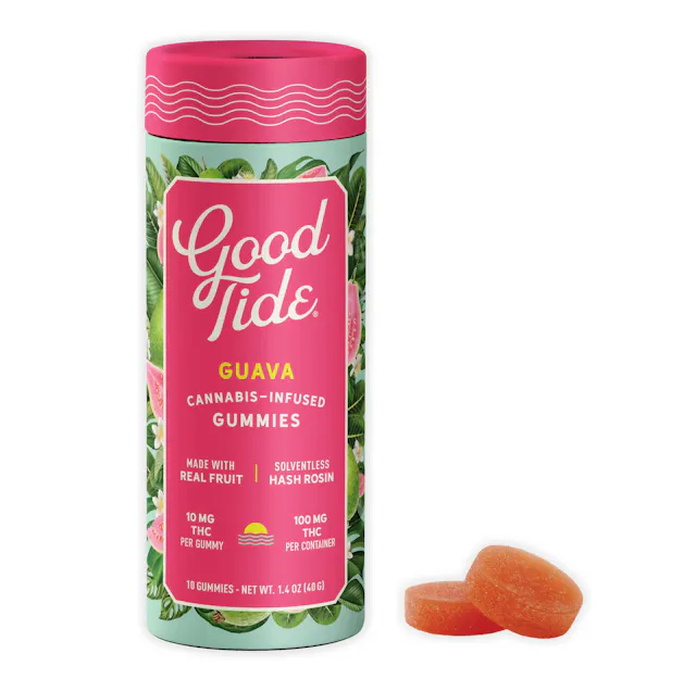 Good Tide Hash Rosin Gummies Guava 10pk/100mg (hybrid, live rosin gummies, 2.8g)