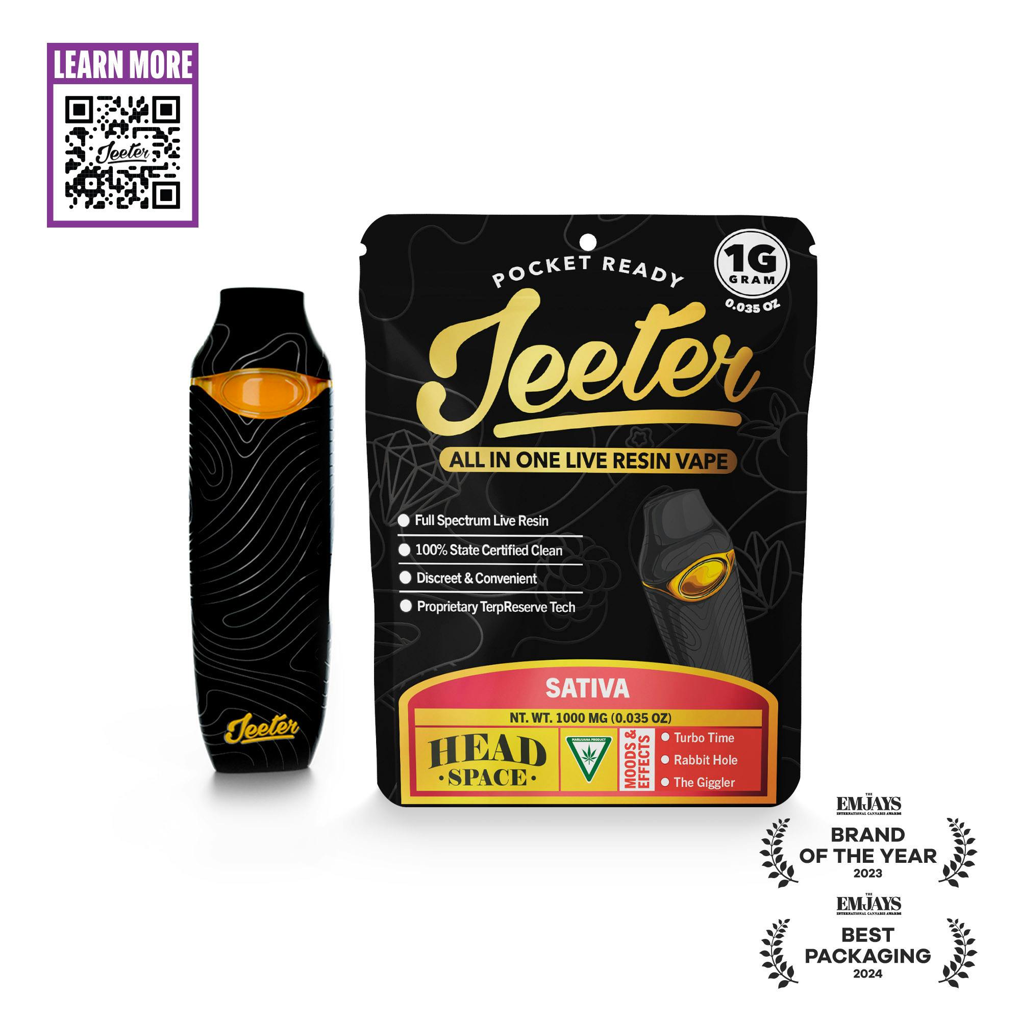 Product: Jeeter | Headspace | Live Resin Disposable | 1g | Sativa