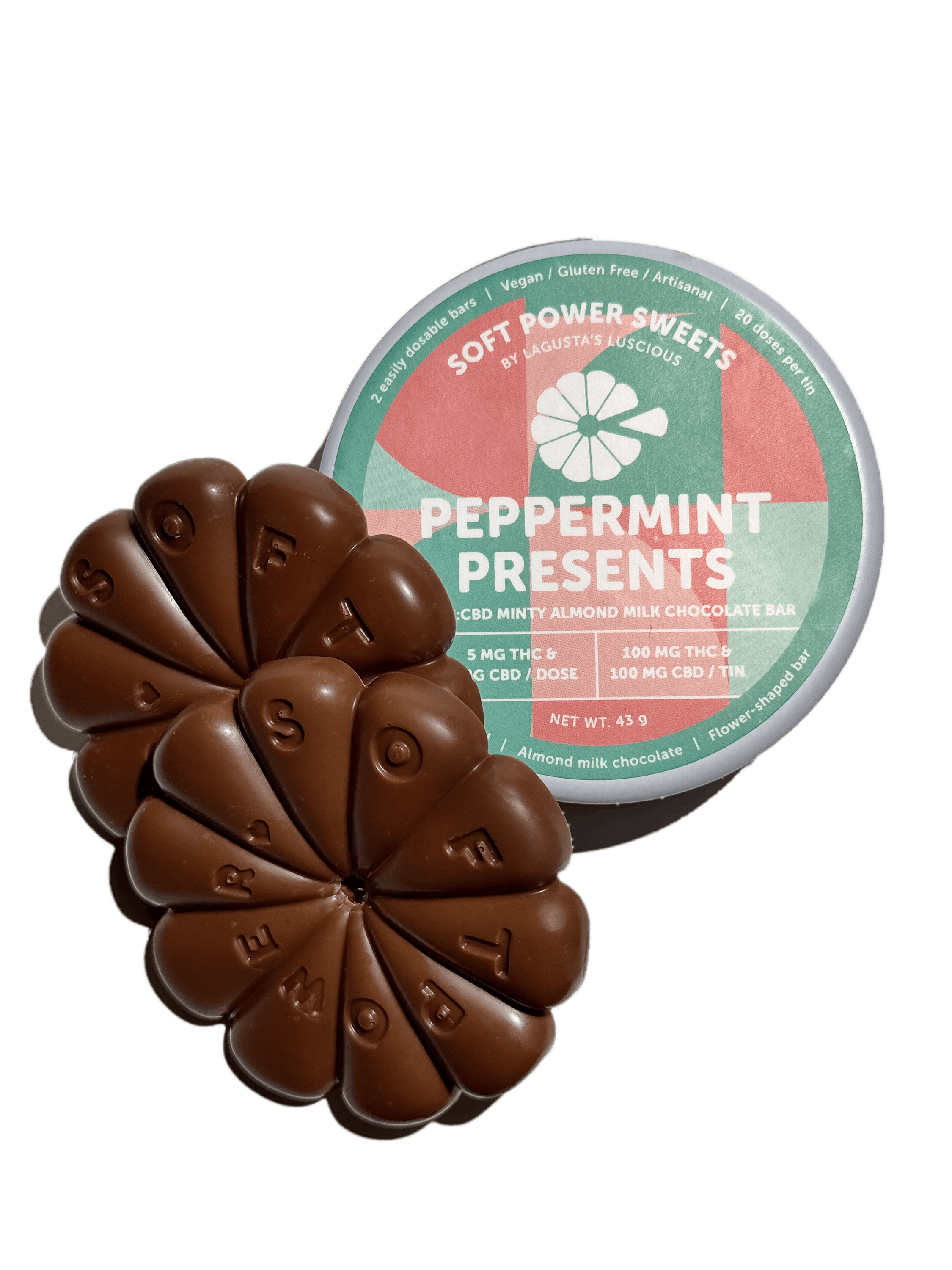 Photo of Peppermint Presents mint chocolate bars 2:1 CBD 100mg