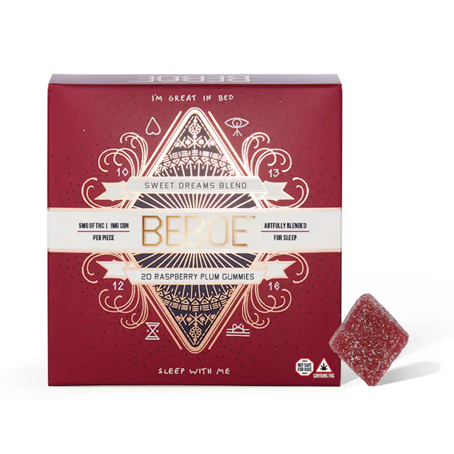 Beboe Gummies Sweet Dreams Raspberry Plum 5 THC : 1 CBN 20pk/100mg (indica, 2.8g)