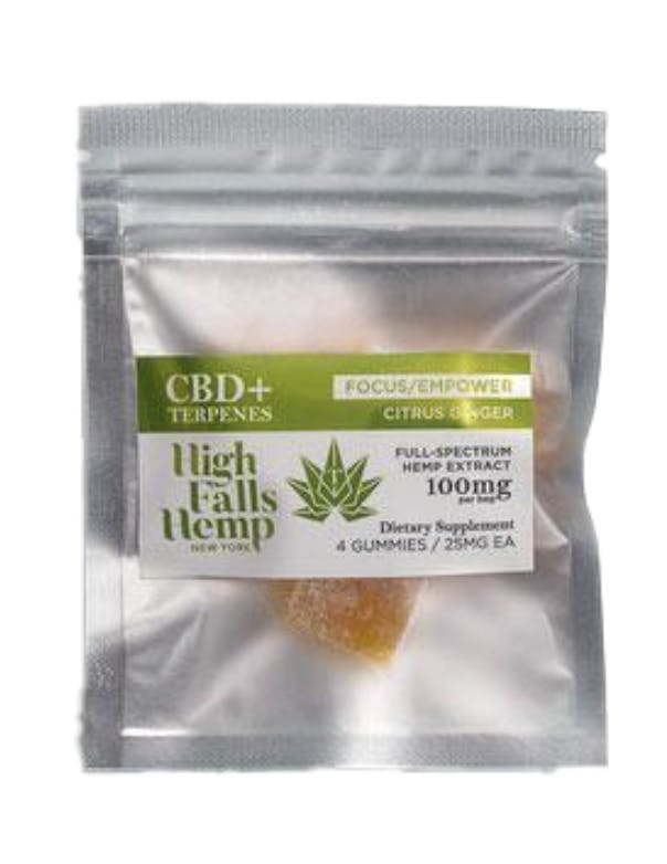 High Falls Hemp | Focus & Empower | Citrus Ginger Gummy | 4ct
