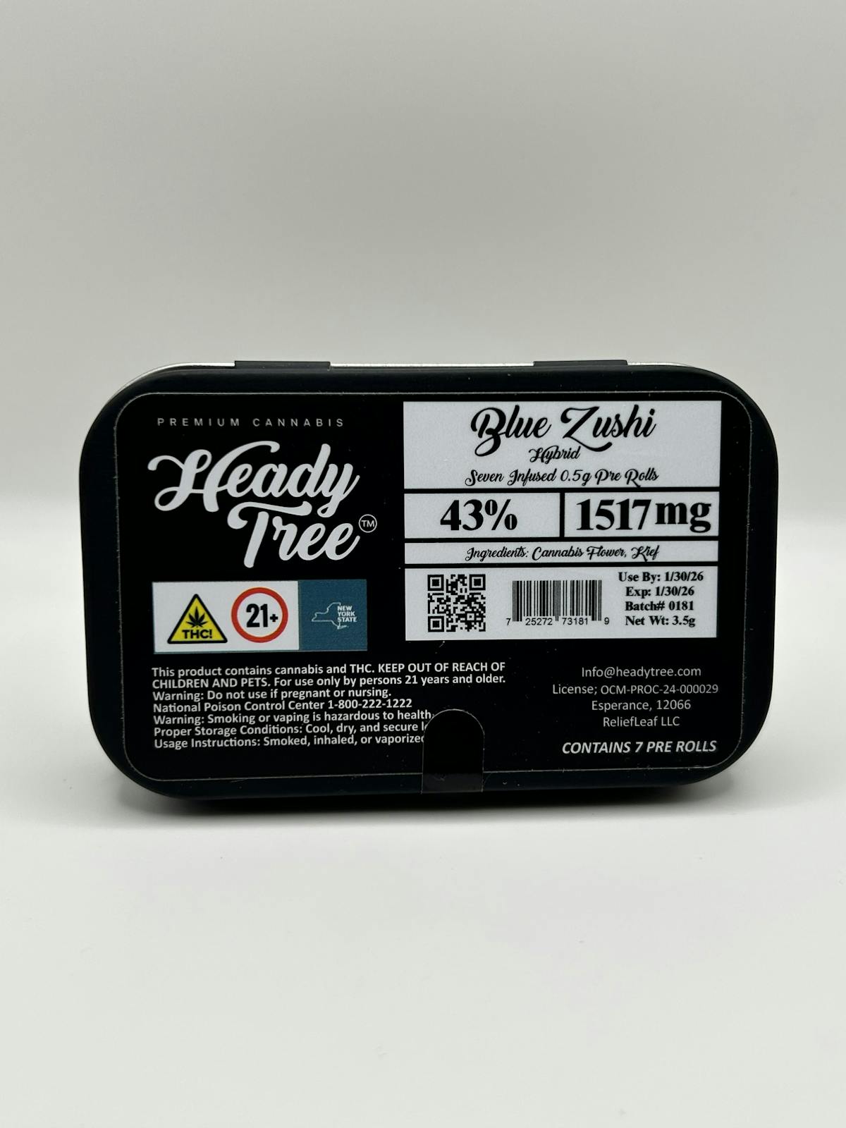Photo of Heady Tree – Blue Zushi Shorty’s Kief Infused Pre-Rolls 7pk