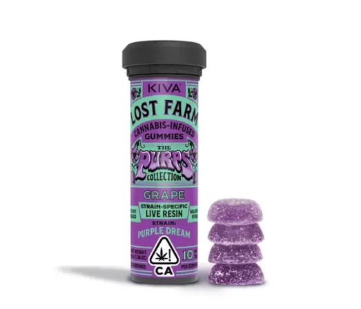 Kiva Lost Farm Gummies - White Peach x White Widow x White CBG 10