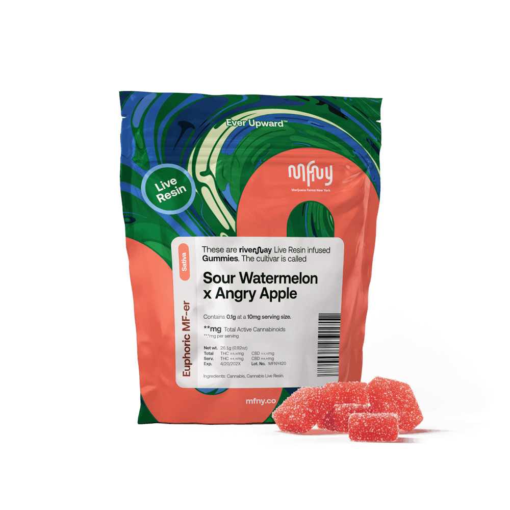 Product Sour Watermelon x Angry Apple Live Resin Gummies | 10 pk