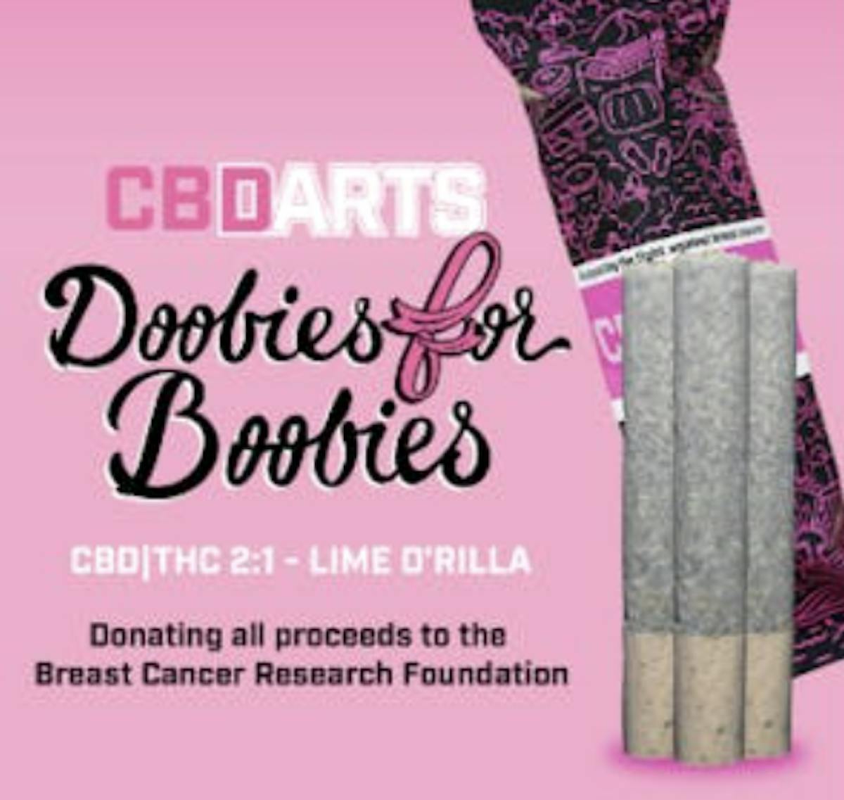 Photo of Nimbus 2:1 Lime-O’Rilla Doobies for Boobies CBDarts 1g 3pk Prerolls (CBD:THC)