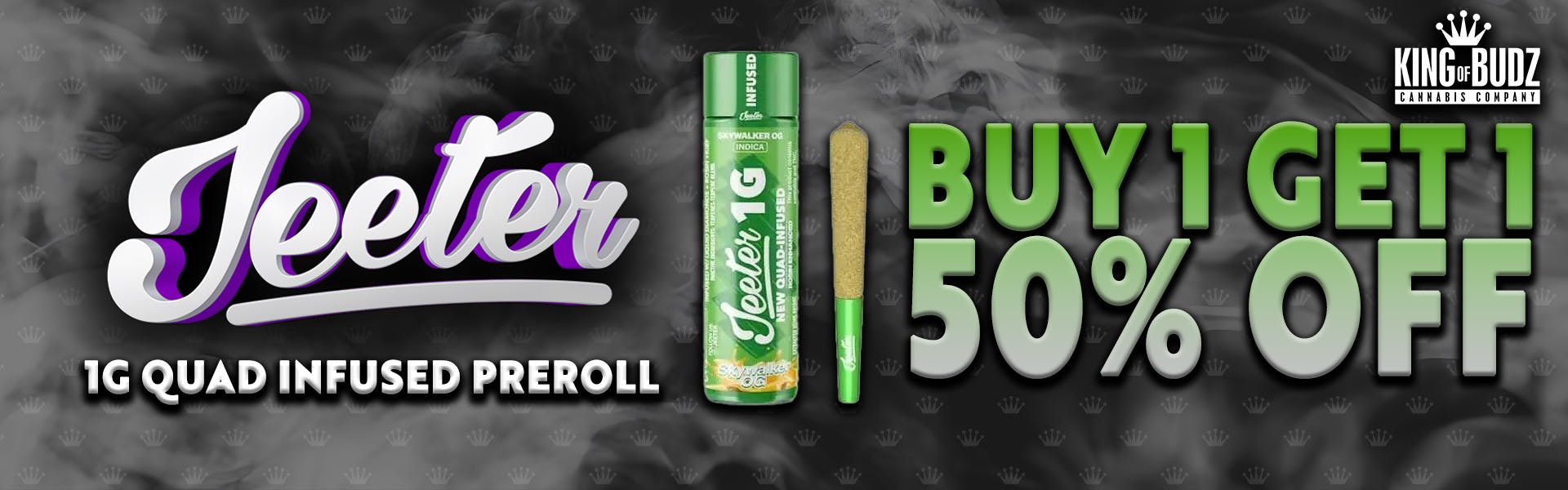 Jeeter - 1g Quad Infused Preroll - B1G1 50 Percent OFF
