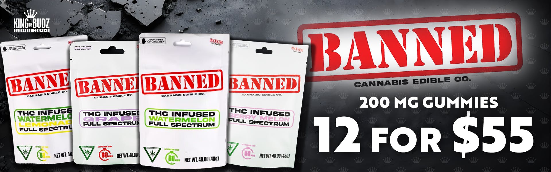 Banned 200MG Gummies 12 For $55