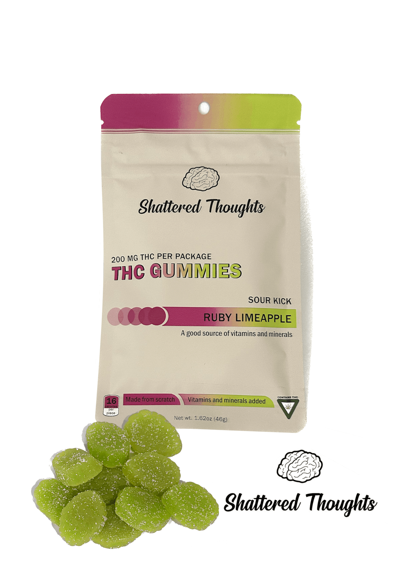 Product: Shattered Thoughts | Gummies - 200mg - Ruby Limeapple